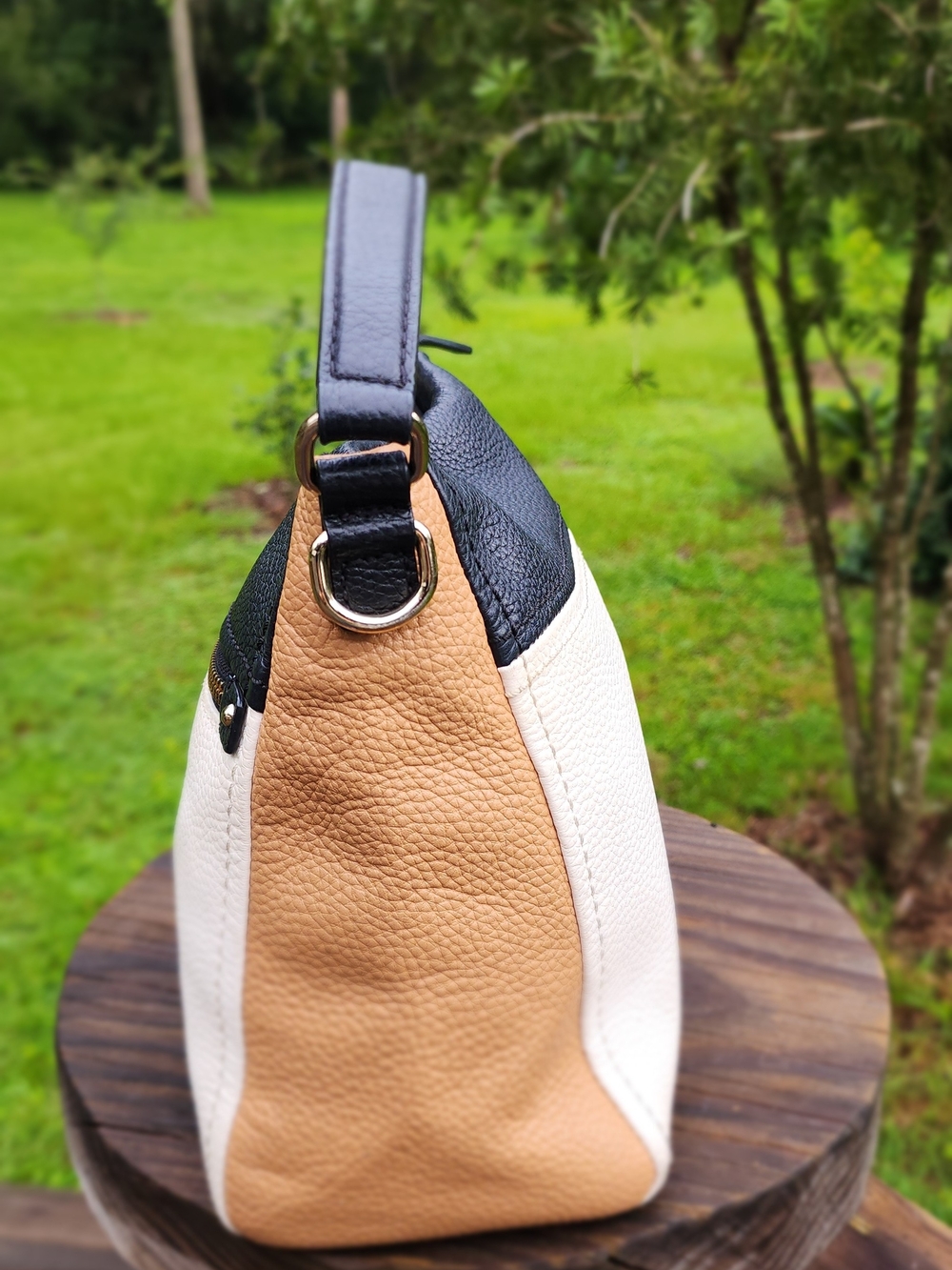 kate spade Black, White & Tan Colorblock Leather Shoulder Bag - Picture 5 of 16